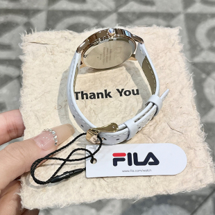 FILA斐乐手表女款 白色石英腕表礼盒6160 初高中大学生考试简约时尚