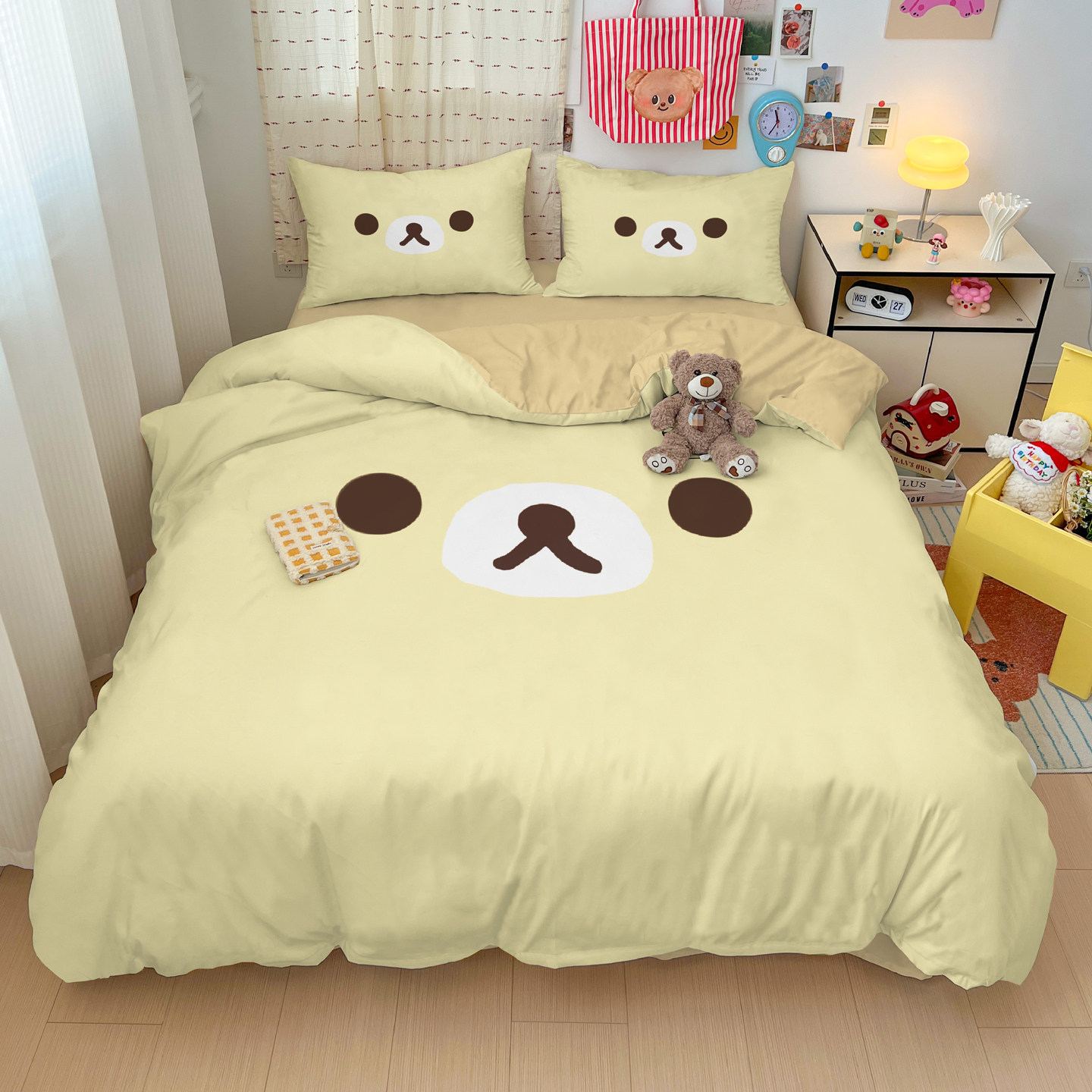 轻松熊系列全棉床品学生宿舍纯棉可爱小萌熊四件套被套床单三件套