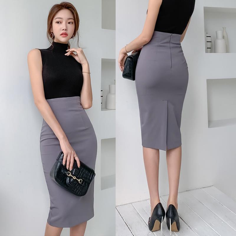 职业高腰半身裙显瘦黑色包臀裙女2024新款春秋修身西装一步裙通勤