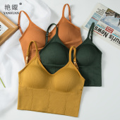 美背内衣女夏季 小胸加厚聚拢显大无钢圈抹胸文胸卡卡U型吊带背心