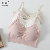 美背内衣女加厚胸垫一体蕾丝文胸网红爆款 抹胸小胸聚拢打底背心式