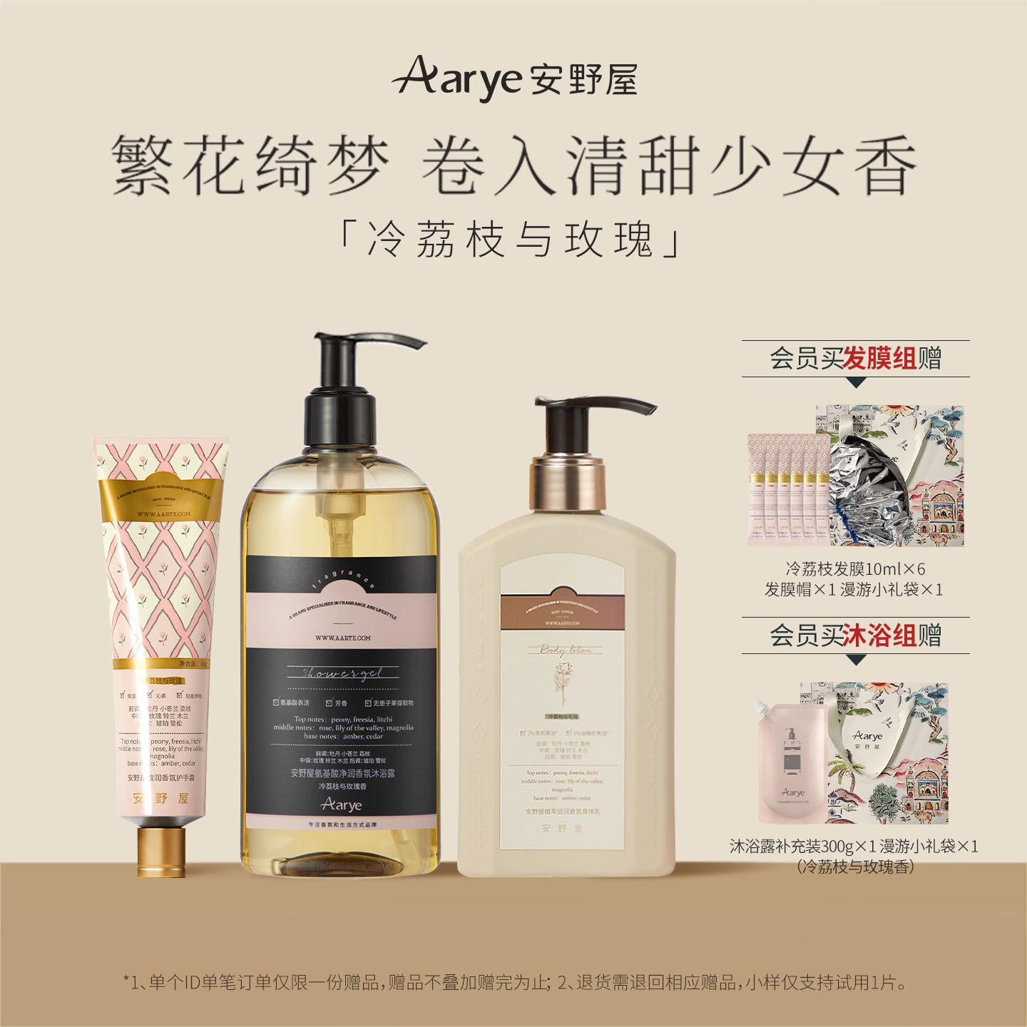 【冷荔枝與玫瑰】香氛護理組合