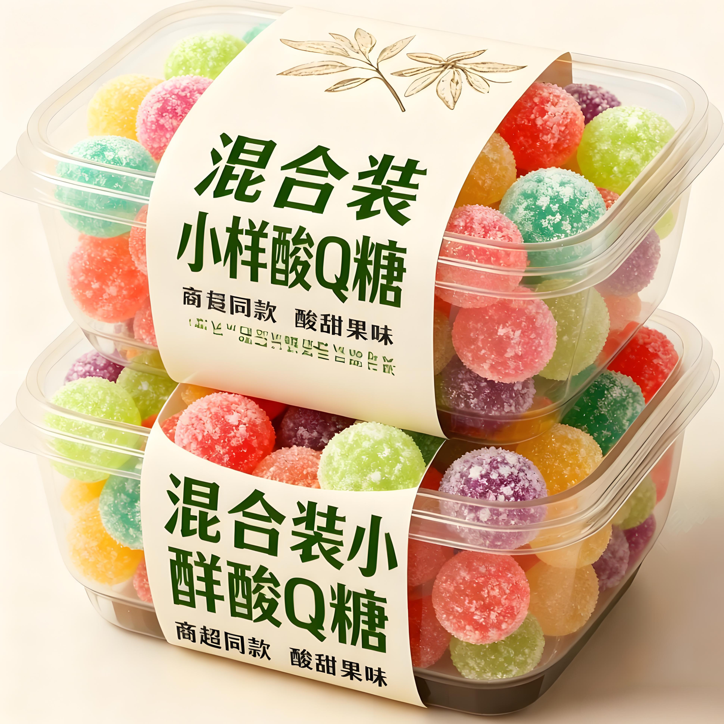 好彩头小样酸q糖儿时怀旧零食糖果橡皮糖散装酸甜水果汁软糖糖果