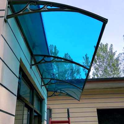 合金无声遮阳雨棚屋檐铝台飘窗户阳雨外篷门头露耐力板挡防晒雨搭