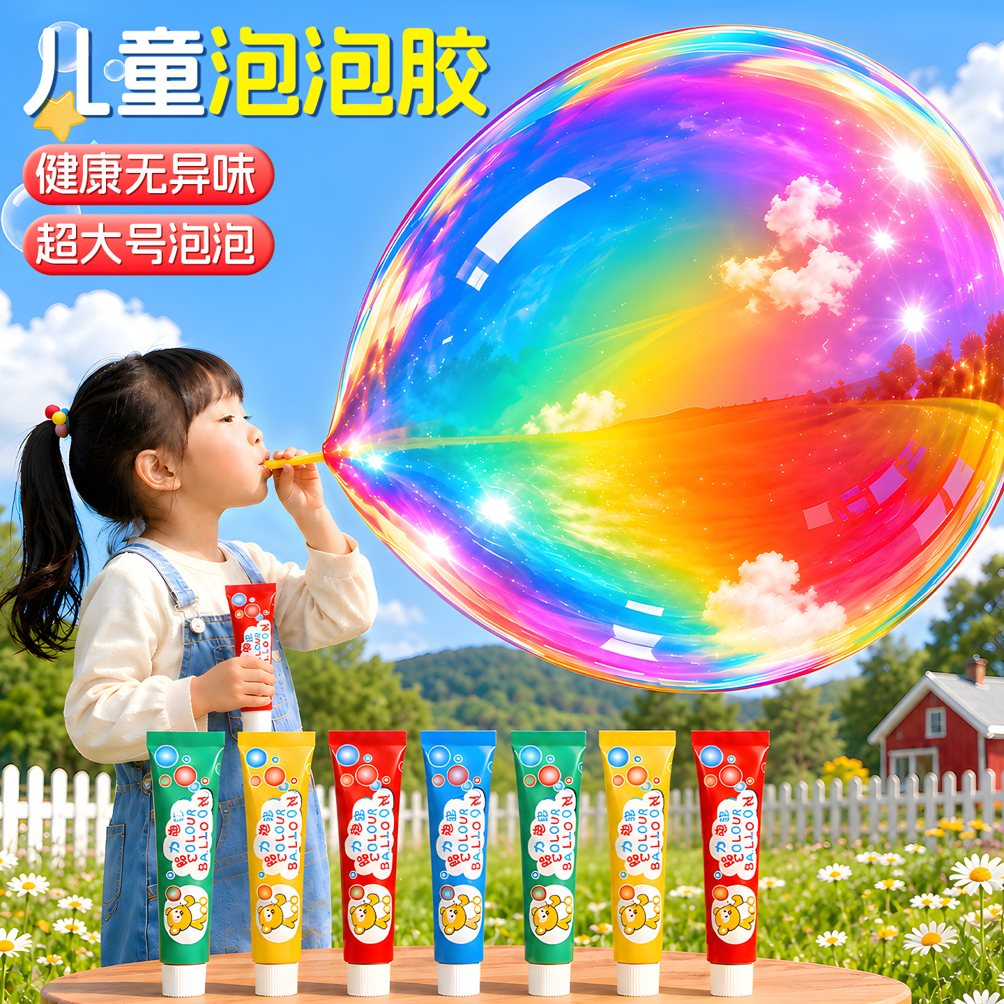 泡泡胶儿童益智吹泡泡玩具气球太空宝宝新款网红童年怀旧彩色解压