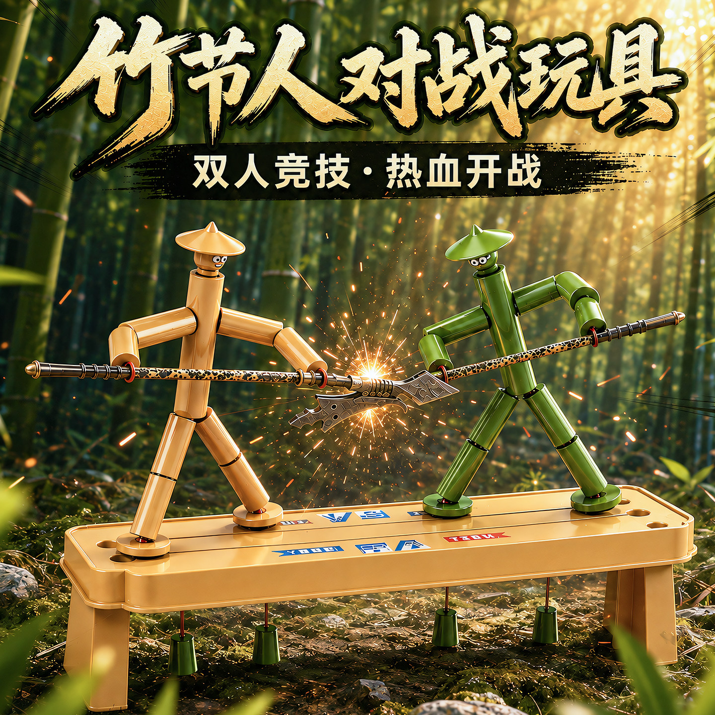 六年级课本同款竹节人双人对战图片