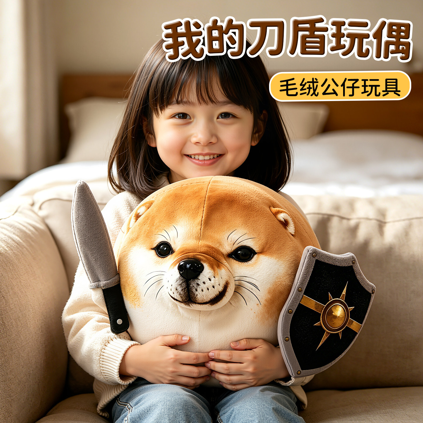 搞怪我的刀盾狗玩偶公仔抱枕毛绒图片