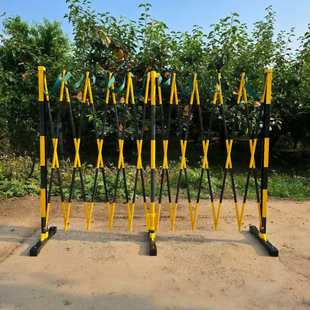 玻璃钢管式环氧树脂绝缘伸缩围栏电力施工安全防护遮拦黄黑色细管