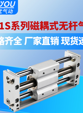 RMT无杆气缸CY1S-10/15/20/25/32/40-100/150磁偶MRU台滑杆式导