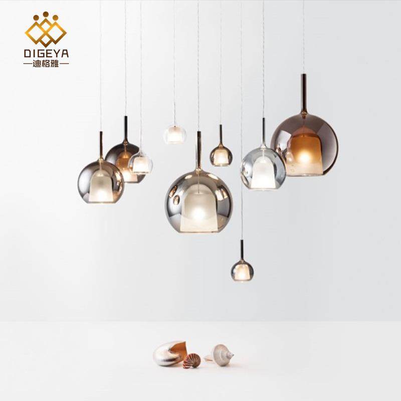 北欧餐厅玻璃吊灯 简约现代创意个性吧台客厅卧室床头楼梯长吊灯,家装灯饰光源,智能吊灯,淘宝优惠券,粉丝福利购,淘宝优惠卷