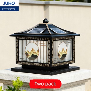 太阳能柱头灯户外防水庭院灯院门两侧柱子灯围墙大门灯墙门柱别墅