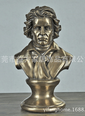 欧式铸铜贝多芬 莫扎特 莎士比亚人像雕塑摆件 客厅书房装饰摆设