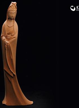 桧木清刀纯手工白衣观音菩萨迎请佛像