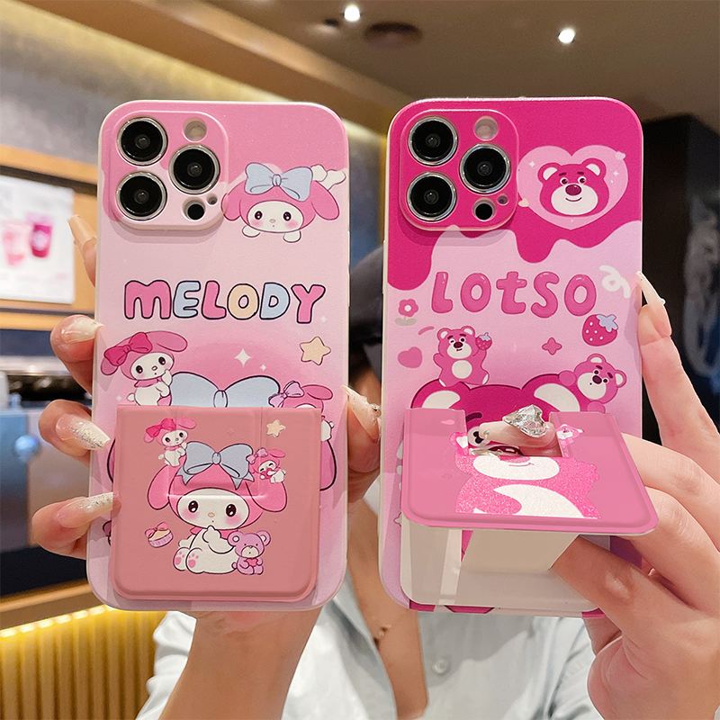 适用苹果16E手机壳16ProMax迪士尼可爱15Plus防摔支架横竖iPhone14折叠腕带套13Pro苹果12/11/X/XR/8/7保护套
