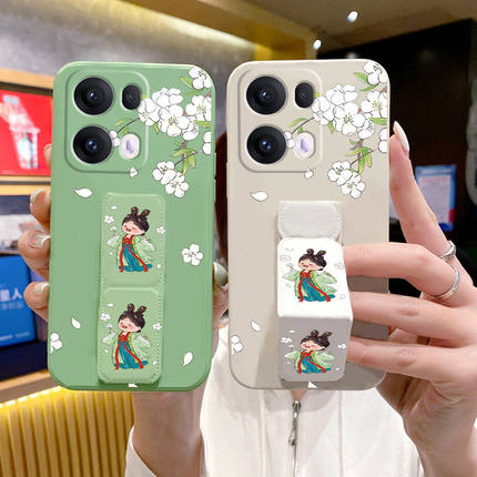 适用于OPPOReno15手机壳14Pro古风美人13/12/11Pro+桌面支撑架Reno10Pro磁吸折叠腕带9防摔8/7se/6可横竖屏放