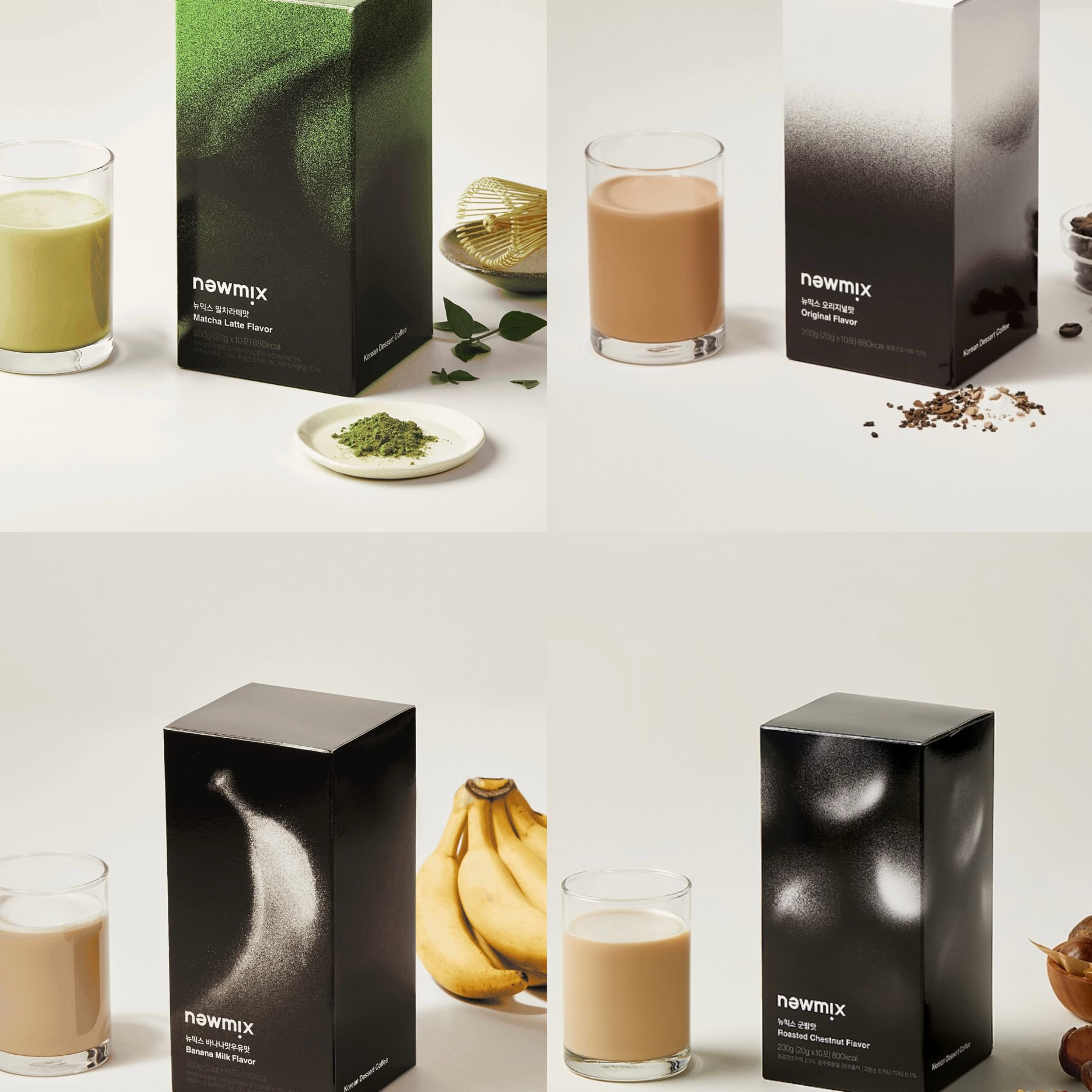 韩国newmix抹茶拿铁咖啡香蕉牛奶混合口味咖啡20g*10条正品代购