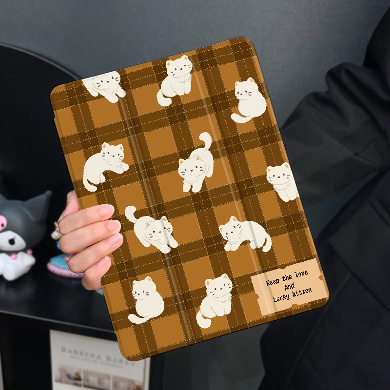 黄格小猫适用于华为matepadPro保护套2025新款Pro10.95英寸硅胶三折式防摔11寸软简约风荣耀6平板壳女带笔槽