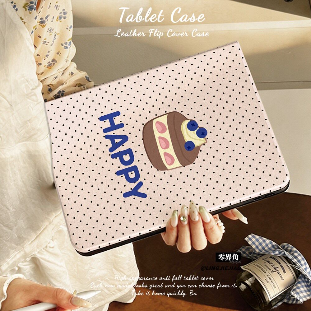 适用ipadpro保护壳美味蛋糕2026新款iPad11平板套10.9寸苹果air6/7/8书本式mini7硅胶10.2防摔98十代2018笔槽