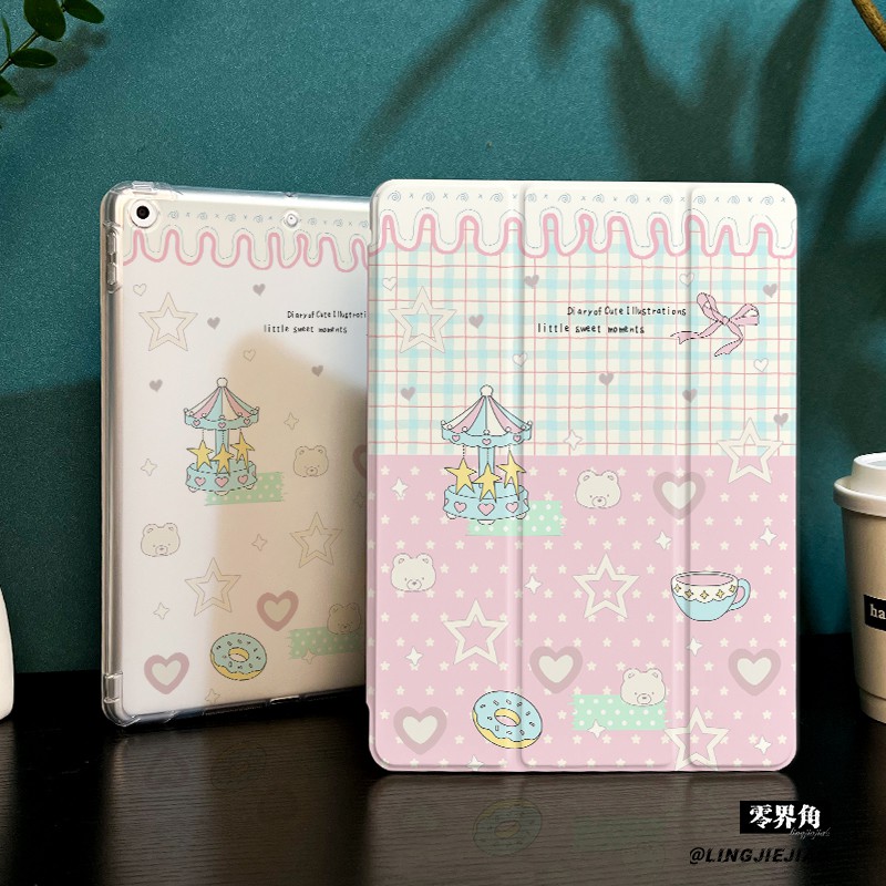 甜圈小熊适用于ipadmini7保护壳ipad10/9平板壳11代2025苹果air8/6/5九代带笔槽13寸硅胶pro11全包mini7迷你6
