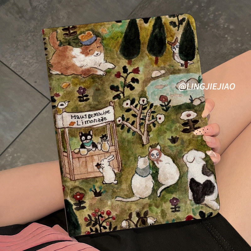 适用于华为平板matepad115s保护套10.4寸书本式SE全包10.8防摔壳pro11热闹小狗m6硅胶2024款air荣耀98女11.5s