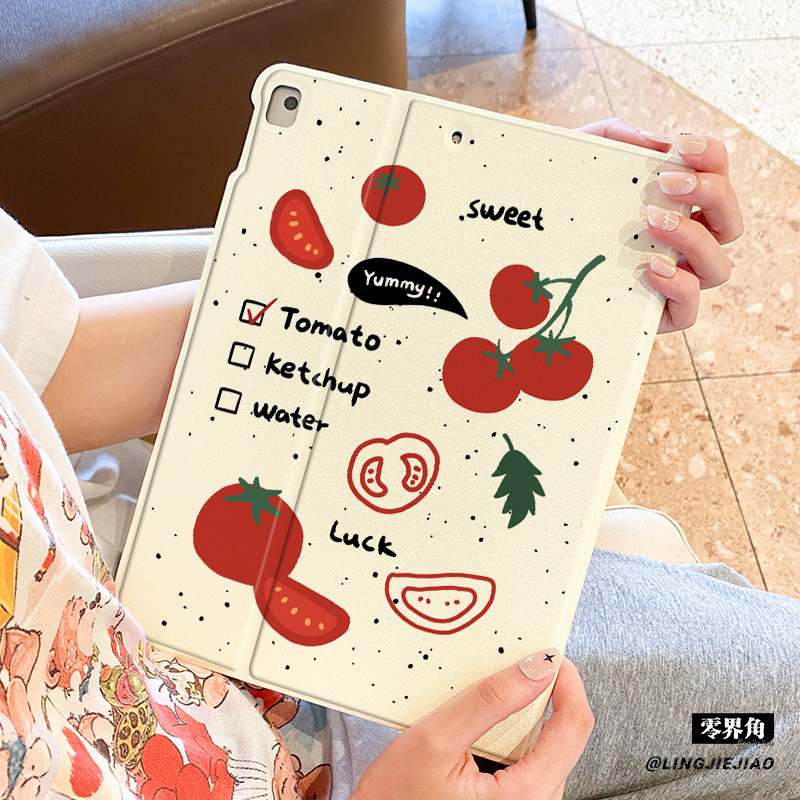 适用ipad保护壳air6/5/4平板套2022/21/20幸运番茄第九10代ipadmini7新款10.9寸书本式带笔槽pro11苹果45硅胶