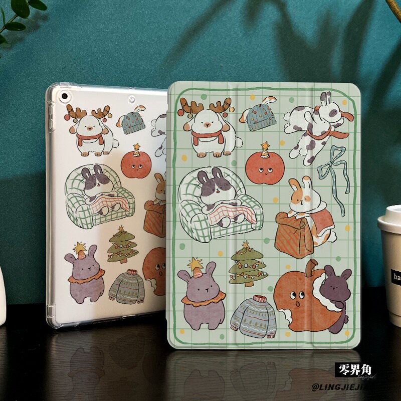 涂鸦兔子适用于ipadmini7保护壳ipad10/9平板壳11代2025苹果air7/6/5九代带笔槽13寸硅胶pro11全包mini7迷你6