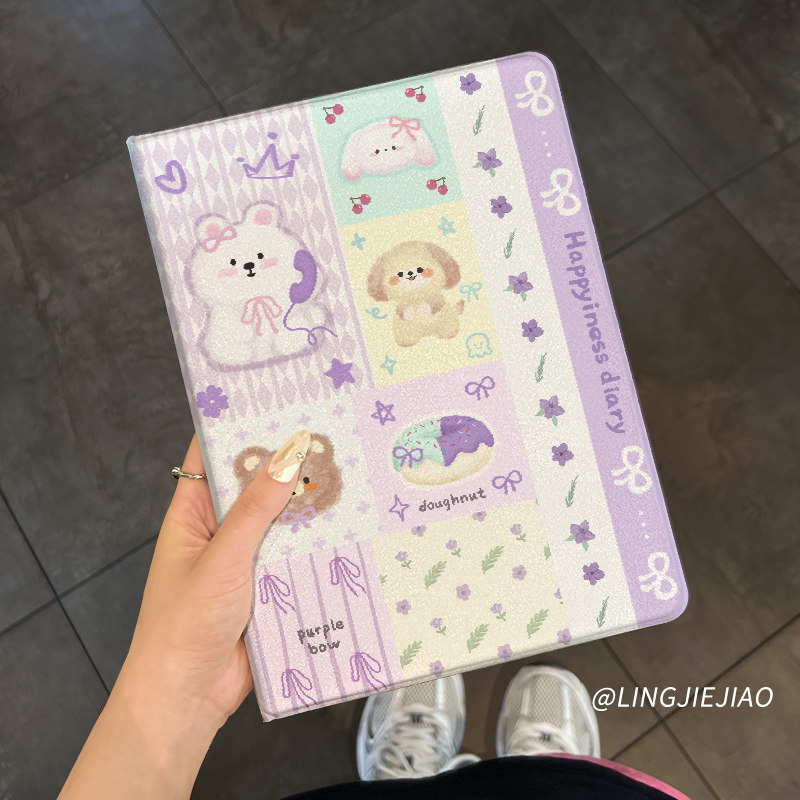适用于ipad保护壳2022/19/8新款ipad air4/3/2/1平板套10.2/9.7寸书本式笔槽pro11苹果mini45电话萌宠5/6九代