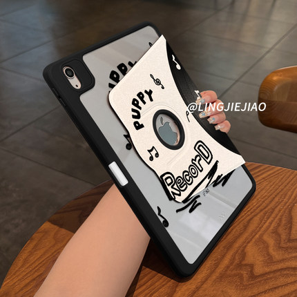 【720旋转x新品露标款】星星黑胶适用于ipadpro保护壳苹果2022新款air8/7/6可旋转2018亚克力平板套19/18全包