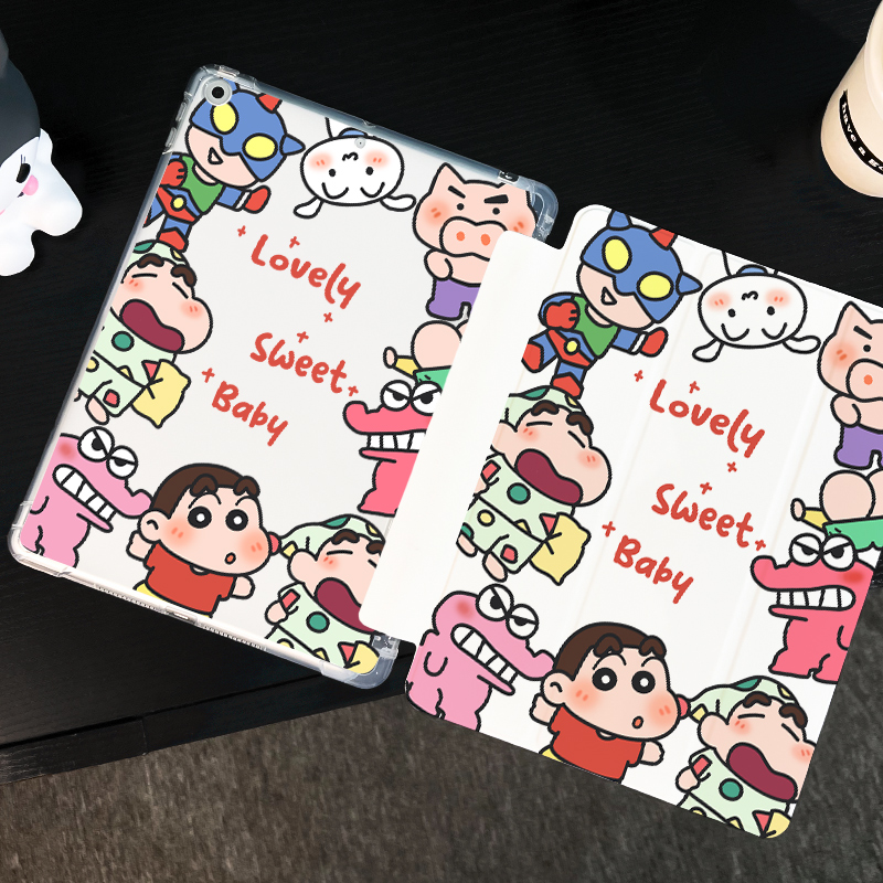 可爱小白适用于ipadair5保护套苹果2022平板mini6防摔第十代平板壳ipad9硅胶带笔槽10新款2019全包2017mini4