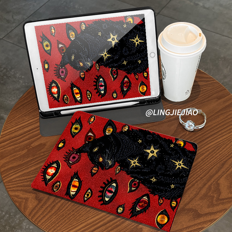 红眼黑猫matepad115s书本式2024新款pro适用于华为平板保护套m6全包10.8寸硅胶se防摔壳air带笔槽11荣耀v8pro