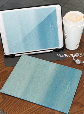 适用于ipad保护壳2022/19/8新款ipad air4/3/2/1平板套10.2/9.7寸书本式笔槽pro11苹果mini45简约蓝色5/6九代