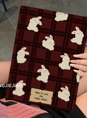 适用于ipad保护套ipad9壳萌宠小兔苹果air5第十代平板2022新款pro11带笔槽10.2硅胶全包mini6防摔ari4书本式