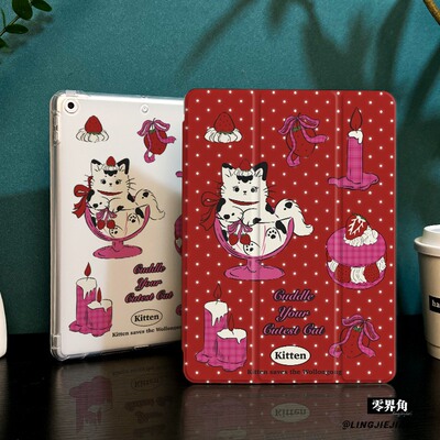 斑点猫咪适用于ipadmini7保护壳ipad10/9平板壳11代2025苹果air7/6/5九代带笔槽13寸硅胶pro11全包mini7迷你6