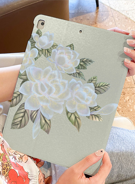 白色山茶适用于vivopad air平板套2024新款保护壳vivo Pad3硅胶全包11寸平板电脑带笔槽PAD2防摔外壳女12.1寸