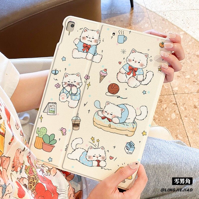 适用于ipad11保护壳2025新款air7平板壳ipad9/10书本mini76全包8防摔10.9潦草猫咪pro11苹果迷你AIR7九代2018