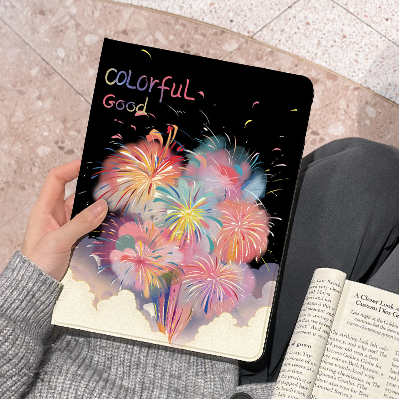 适用于华为Matepad10.4保护套彩色烟花10.8英寸防摔pro硅胶女11寸se平板保护壳8.4寸全包m6高能版13.2带笔槽