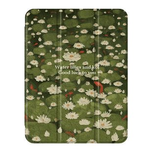 红色花朵适用于ipadair5保护套苹果2022平板mini6防摔第十代平板壳ipad9硅胶带笔槽10新款2019三折2017mini4