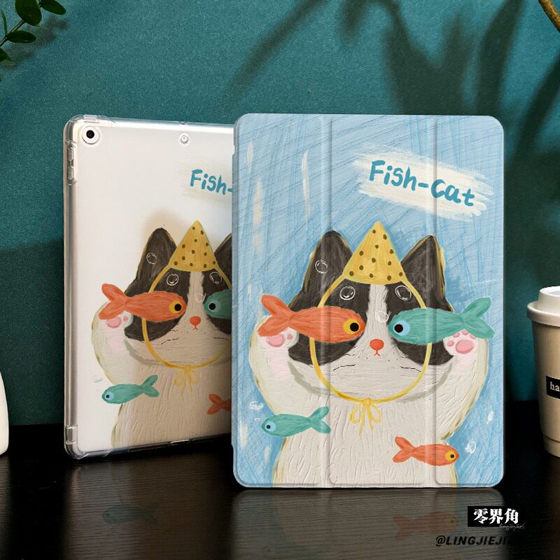 油画猫咪适用于ipadmini7保护壳ipad10/9平板壳11代2025苹果air7/6/5九代带笔槽13寸硅胶pro11全包mini7迷你6