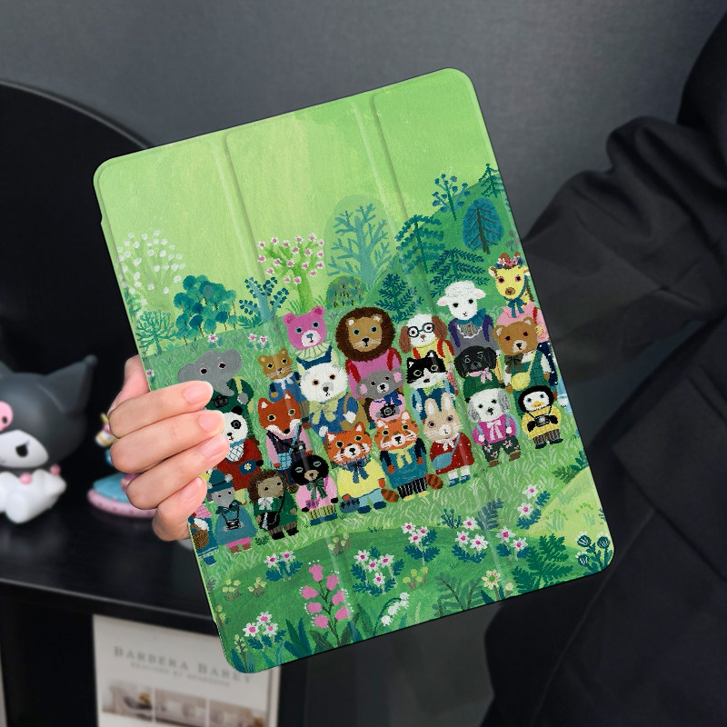 春游合照适用于ipadair5保护套苹果2022平板mini6防摔第十代平板壳ipad9硅胶带笔槽10新款2019全包2017mini4