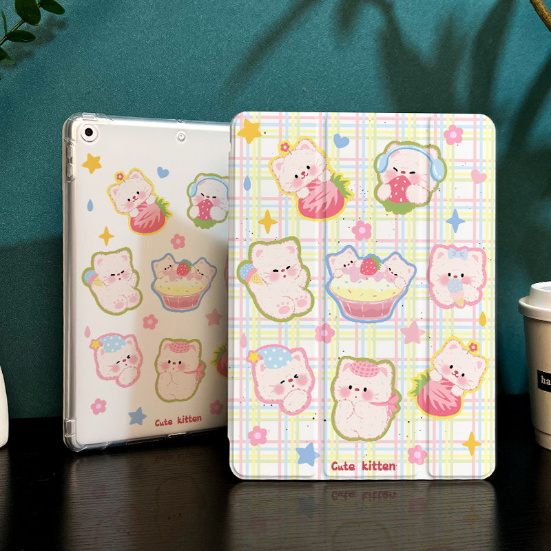 网格小猫适用于华为matepad11保护套带笔槽2025新款matepadpro平板保护壳10.4寸荣耀平板7硅胶全包pro11三折