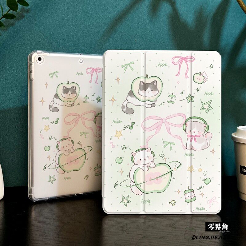 耳机猫猫适用于ipadmini7保护壳ipad10/9平板壳11代2025苹果air7/6/5九代带笔槽13寸硅胶pro11全包mini7迷你6