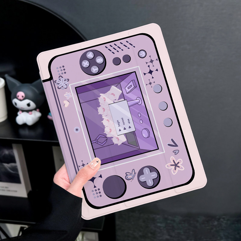 可爱娃娃机适用于ipad保护壳2025新款Air5苹果ipadpro平板保护壳mini6带笔槽11英寸2021防摔8第10九9代3三折