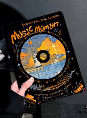 黄色唱片适用于ipad11保护壳air76苹果2025平板mini7防摔pro11第九代平板ipad9硅胶13新款2019三折2017迷你4