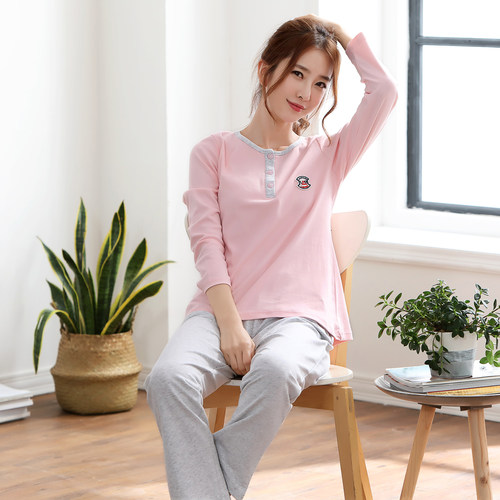 品牌女纯棉套头家居服新款