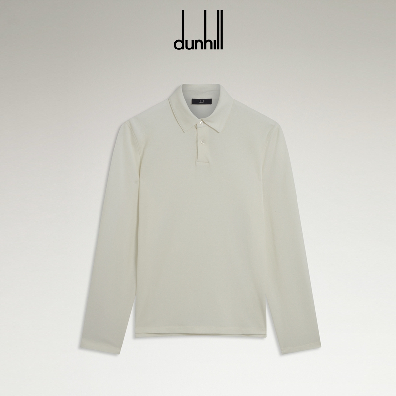 2025秋冬新品dunhill登喜路男士棉质真丝珠地布长袖 Polo 衫