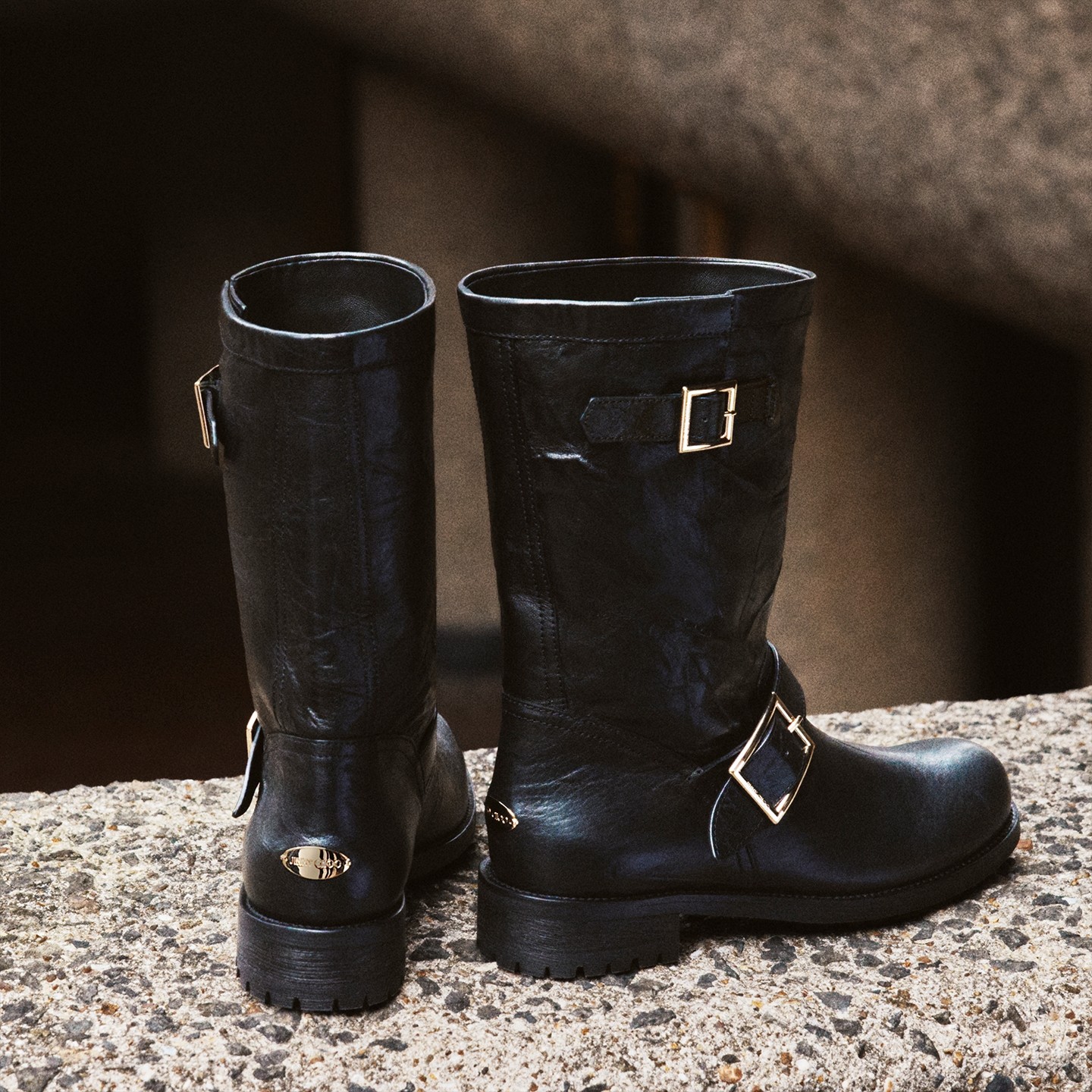 [新年礼物]JIMMY CHOO/BIKER MID 女 黑色皮质踝靴,女鞋,时装靴,淘宝优惠券,粉丝福利购,淘宝优惠卷