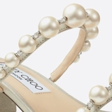 [Скидки в году] Джимми Чу/Амара 45 Жемчужный дисплей Серебряная вспышка, обращенная к ботинку Gemuller