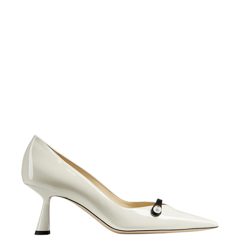 [限时折扣]JIMMY CHOO/ROSALIA 女士珍珠饰日常通勤漆皮单鞋婚鞋