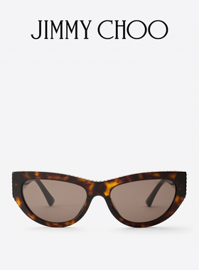 [新年礼物]JIMMY CHOO/VALE 女士哈瓦那棕色猫眼框太阳镜JC