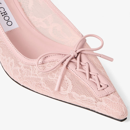 [礼物][2026夏季系列]JIMMY CHOO/SCARLETT 50女士粉色蕾丝高跟鞋